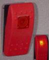 Soft Face Red Rocker w/Amber On Light - On/Off